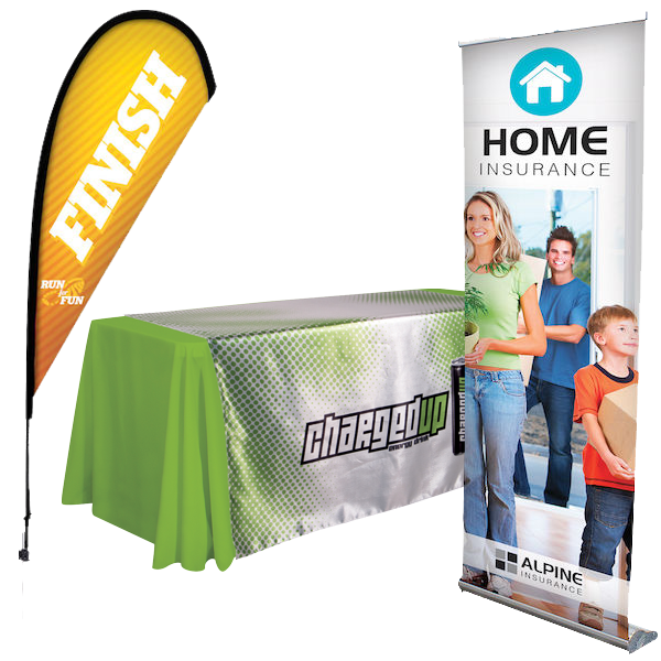 Retractable Banners Flags Tableclothes Displays Promos