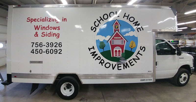 School Home Improvements Vinyl Truck Lettering