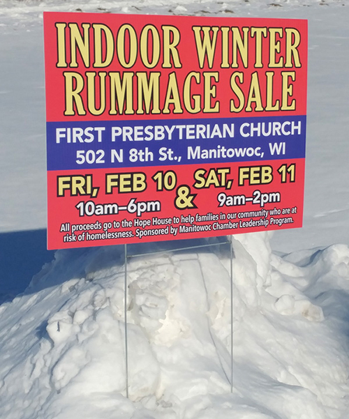 Winter Rummage Sale Yard Sign